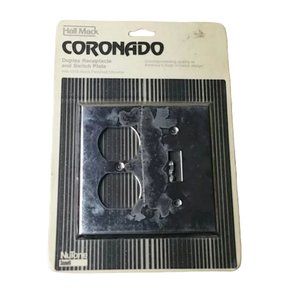 NEW - Vintage Chrome Coronado Duplex Switch Plate